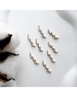 Коннектор Веточка с кристаллами 5х24 мм позолота 18К, изображение 1