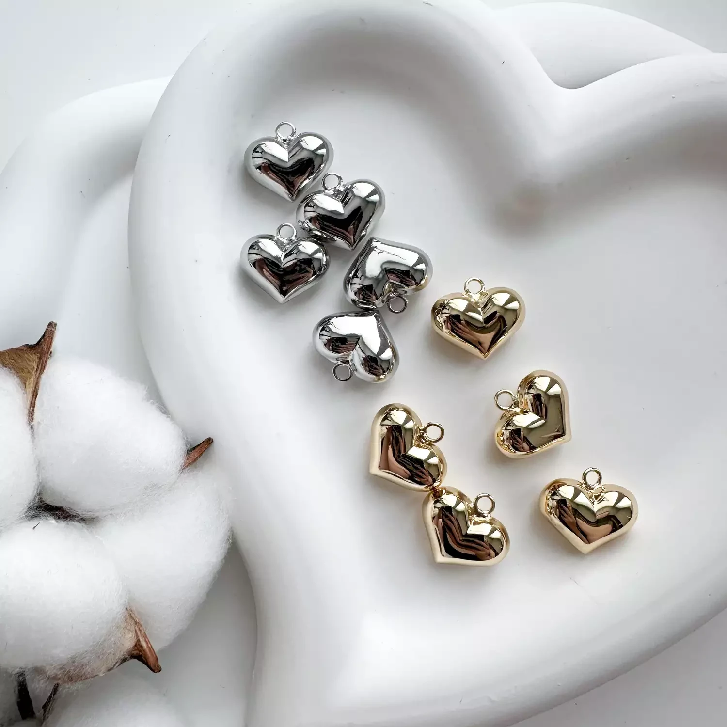 Подвеска Сердце объемное 16х18х7,5 мм