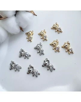 Подвеска Мишка с кристаллом 14х19 мм, изображение 1