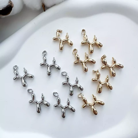 Подвеска Собачка с фианитом 24х17 мм