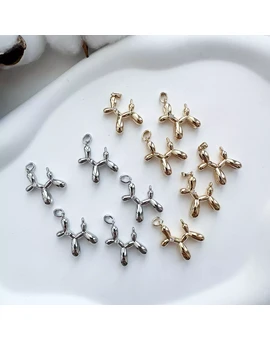 Подвеска Собачка с фианитом 24х17 мм, изображение 1