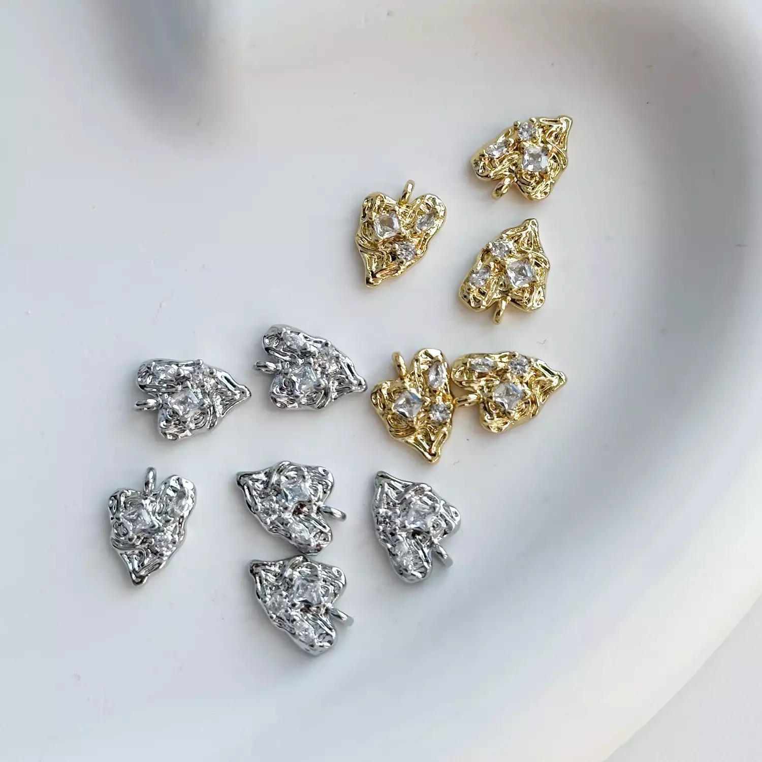 Подвеска Сердце с фианитами 9х12,5 мм