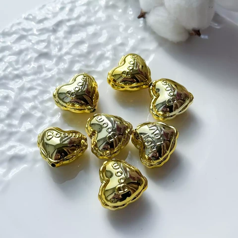 Подвеска Шар Сердце 25х27мм акрил желтый