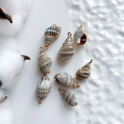 Подвеска Ракушка серая 7х17 мм (шт.)