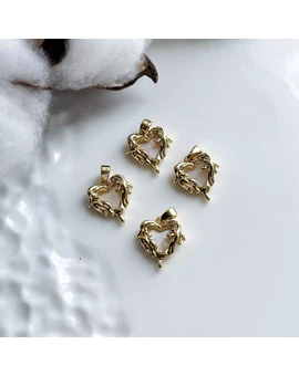 Подвеска Сердце с белым перламутром 13х19 мм позолота 14К, изображение 1