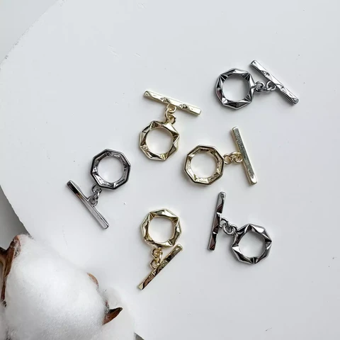 Замок-тогл Круглый фактурный 13,5х19,5 мм