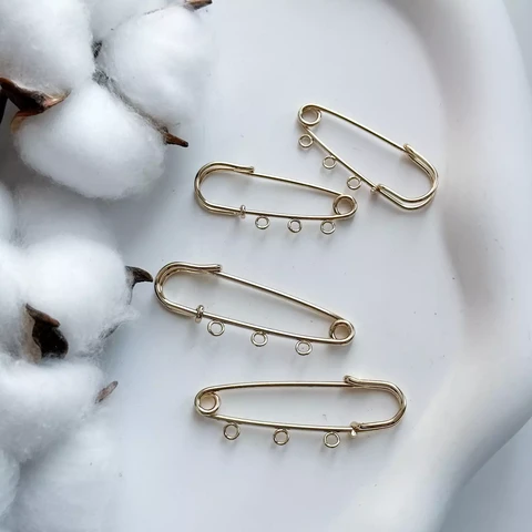 Булавка 3 петли позолота 14К