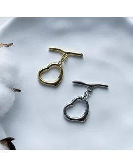 Замок-тогл Сердце гладкое 16х19 мм, изображение 1