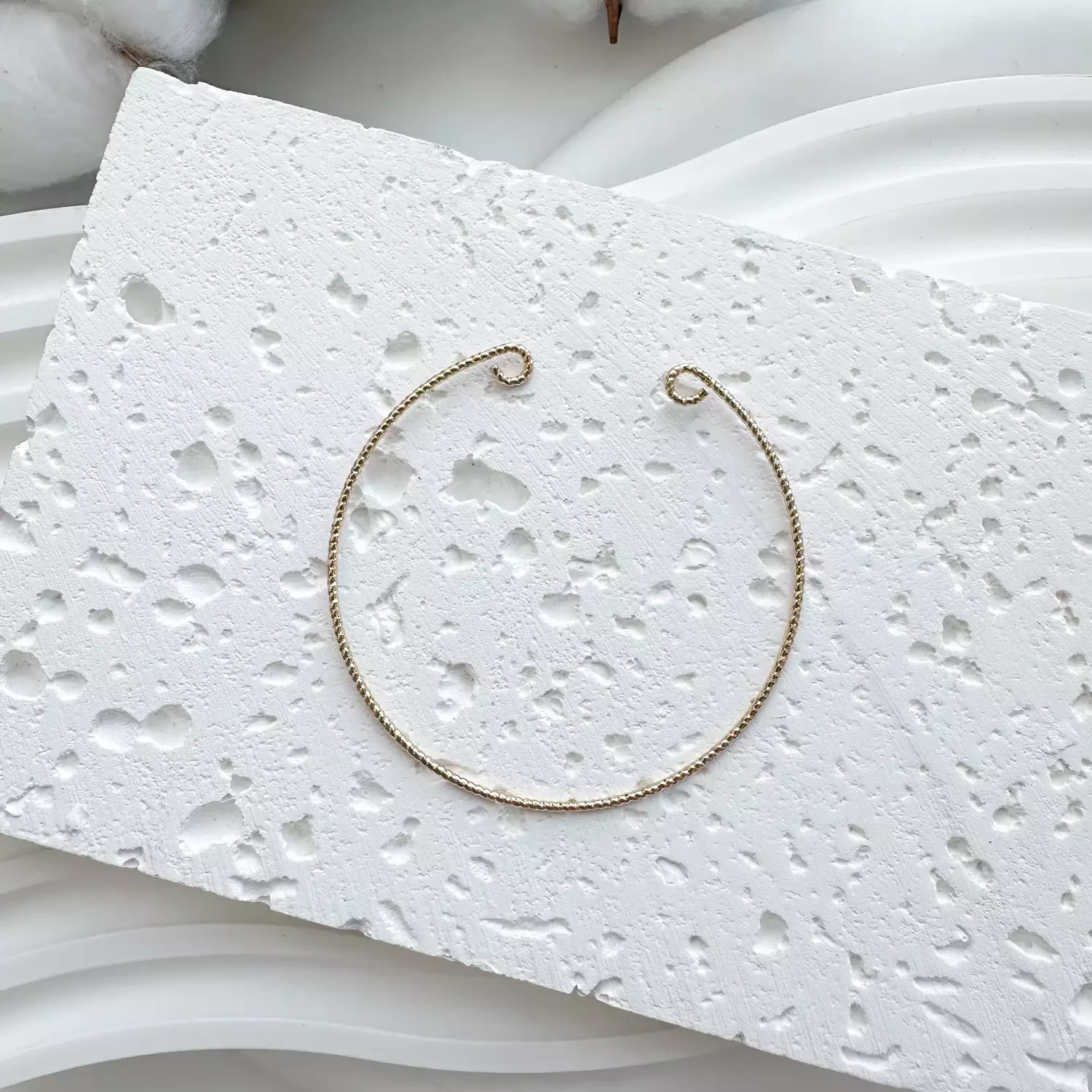 Браслет рифленый 6 см позолота 14К