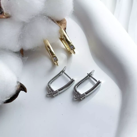 Швензы с цирконом на английском замке 14х20 мм