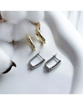 Швензы с цирконом на английском замке 14х20 мм, изображение 1