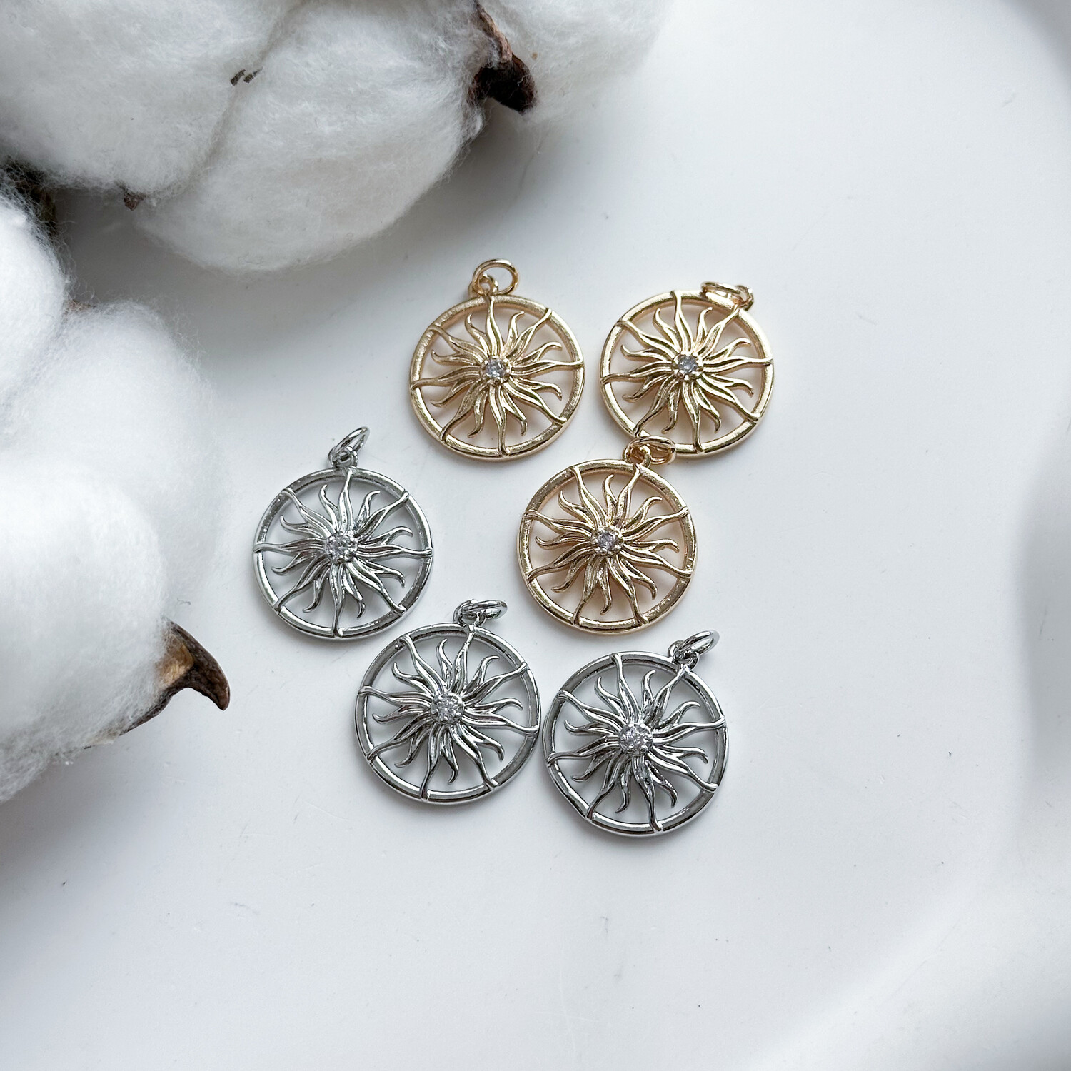 Подвеска Солнце круглая 18 мм