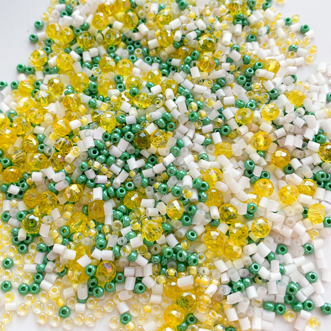 Бисер MIX жёлто-зеленый Сочный лимон (5 гр.)