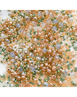 Бисер MIX бежево-зелёный Зелёная дымка (5 гр.), изображение 1