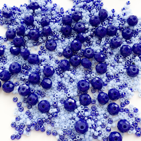 Бисер MIX синий Сапфир (5 гр.)