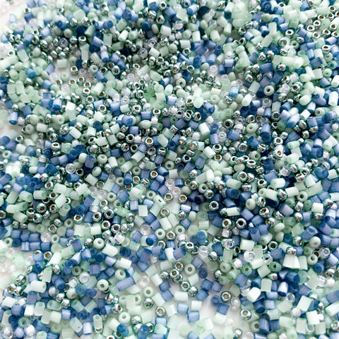 Бисер MIX сине-зелёный Морская вода (5 гр.)