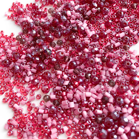 Бисер MIX малиновый Сочная ягода (5 гр.)