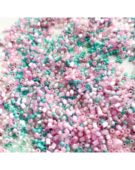 Бисер MIX розово-бирюзовый Зефир (5 гр.), изображение 1