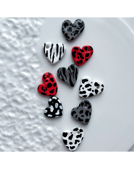 Подвеска Сердце с принтом 25х25 мм глина, изображение 1