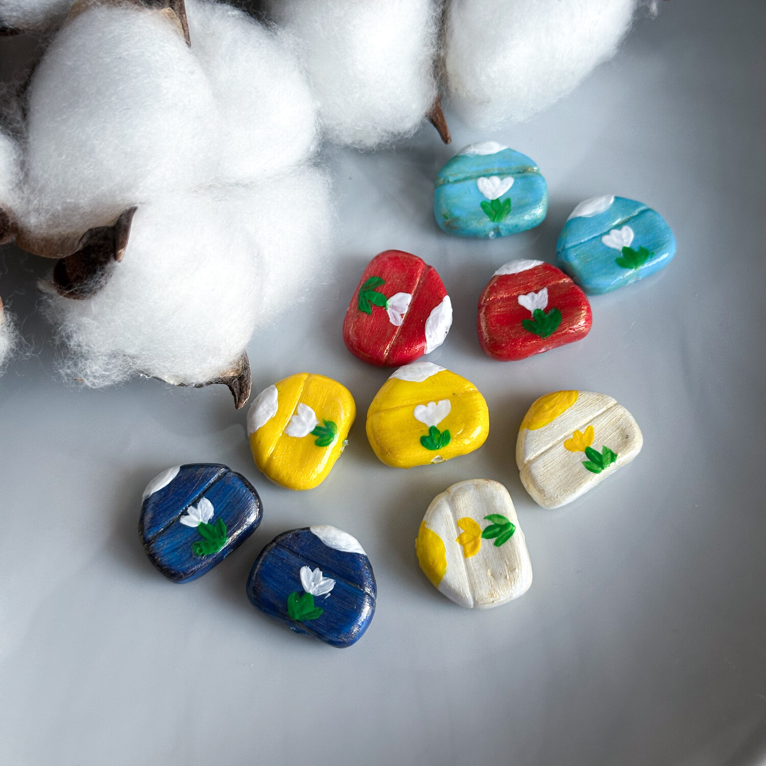 Бусина Юрта с эффектом золота 15х18 мм глина