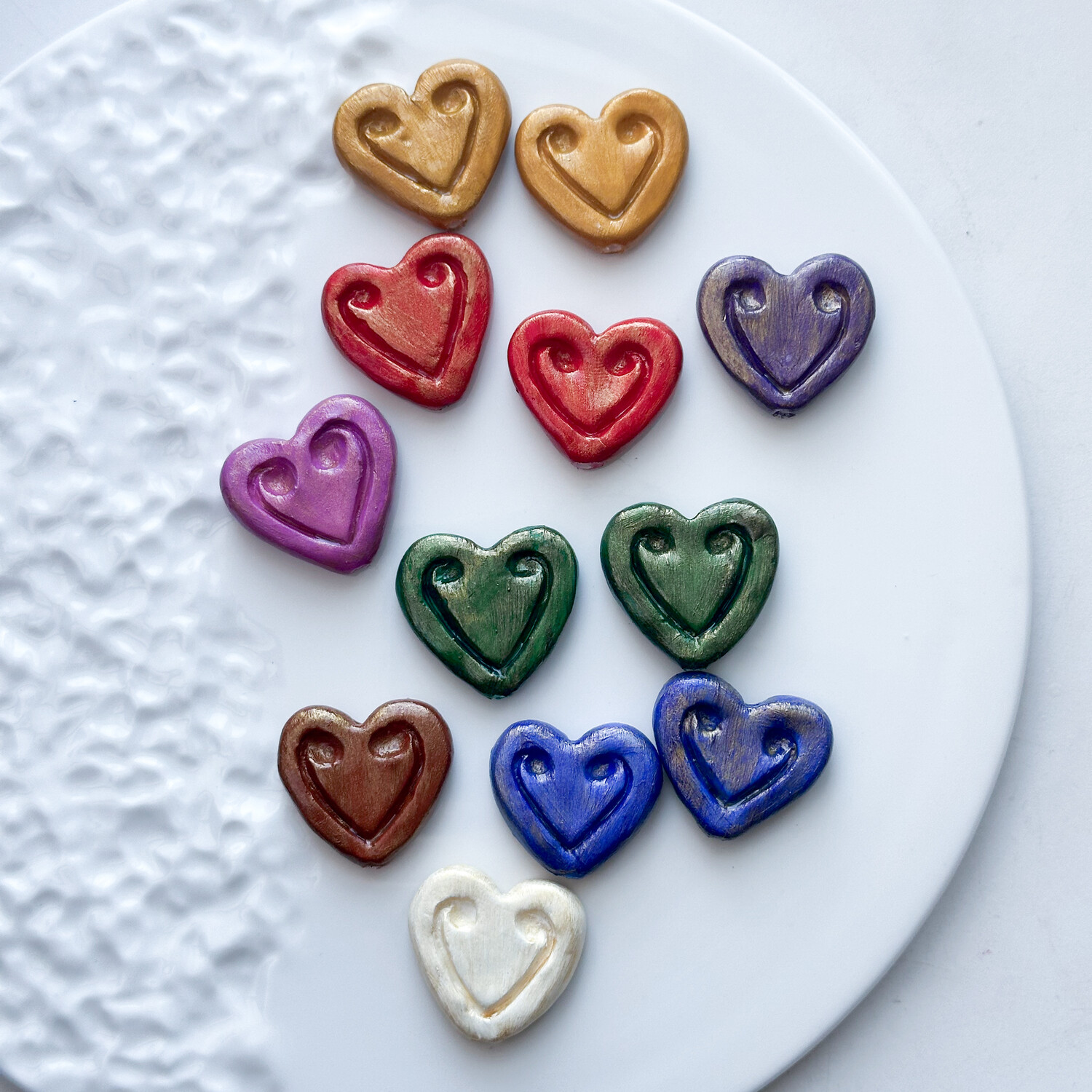 Бусина Этно Сердце с эффектом золота 30х25 мм глина