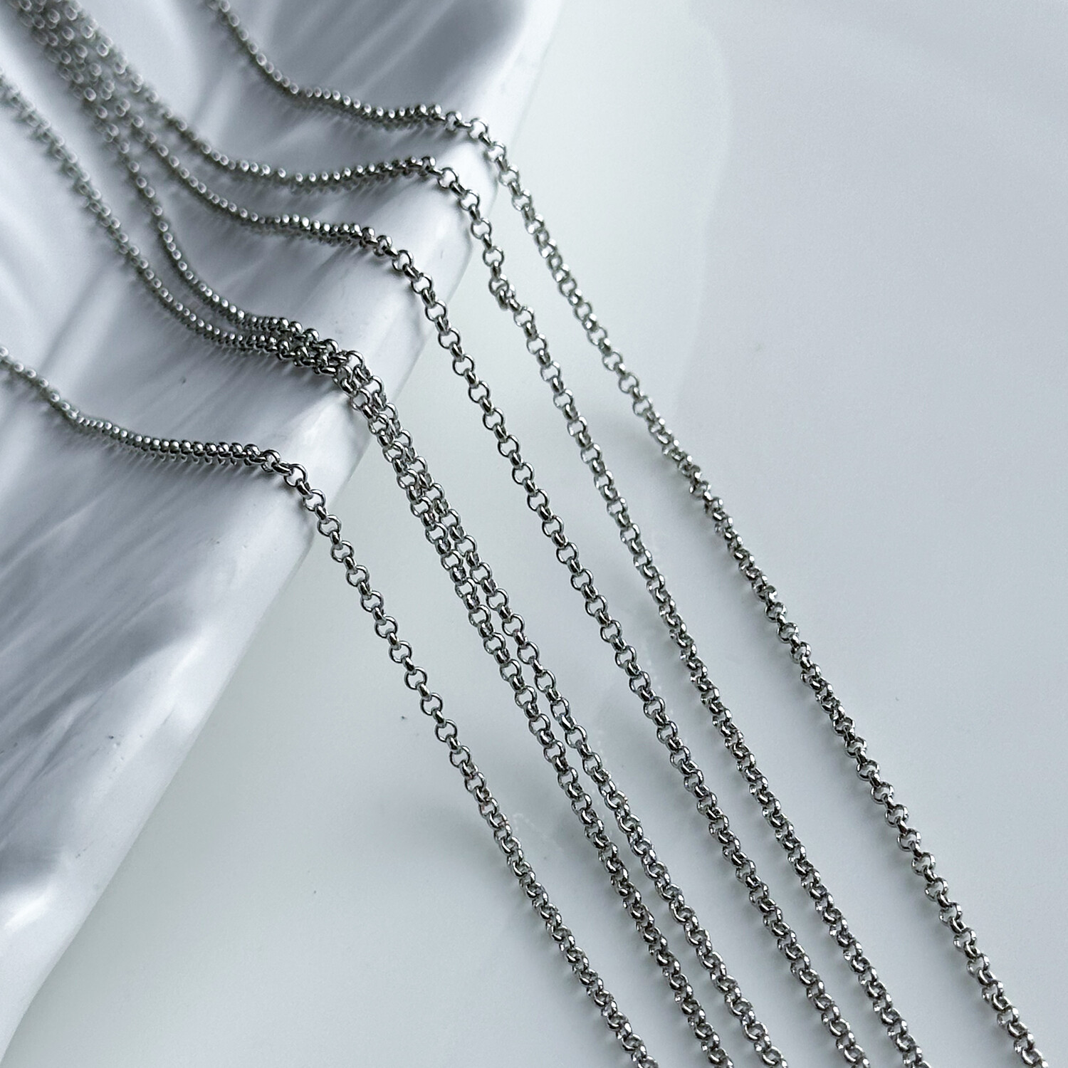 Цепь с круглым плетением 1,5 мм (10 см.)