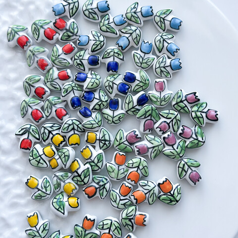 Бусины Тюльпан керамика 14х16 мм