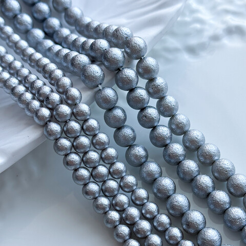 Жемчуг Майорка серый матовый фактурный