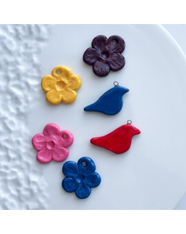 Подвеска Птичка 20х35 мм глина, изображение 1