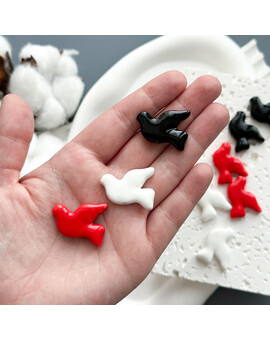 Бусина Голубь 28х22х6 мм керамика, изображение 3