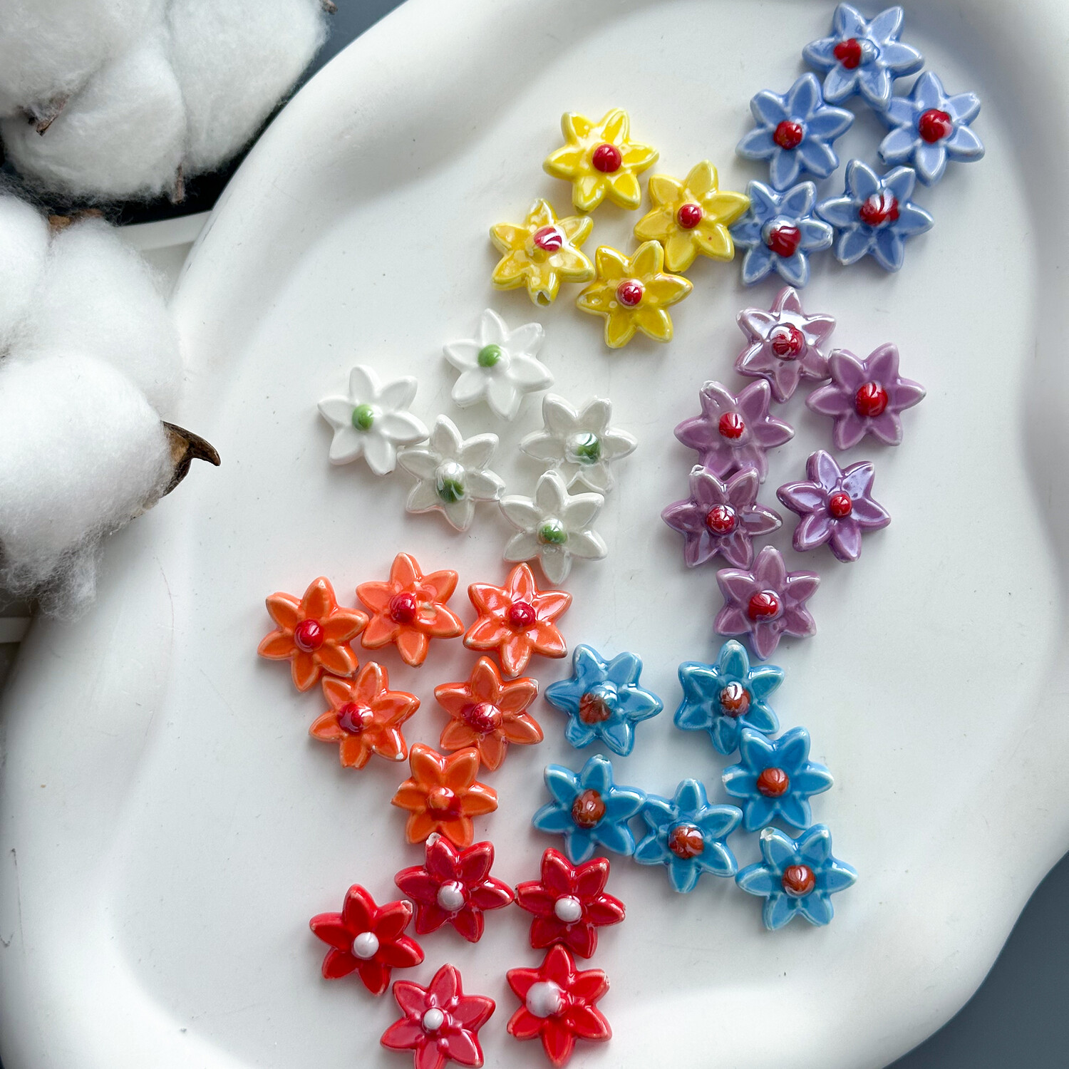 Бусина Цветок 16х17 мм керамика