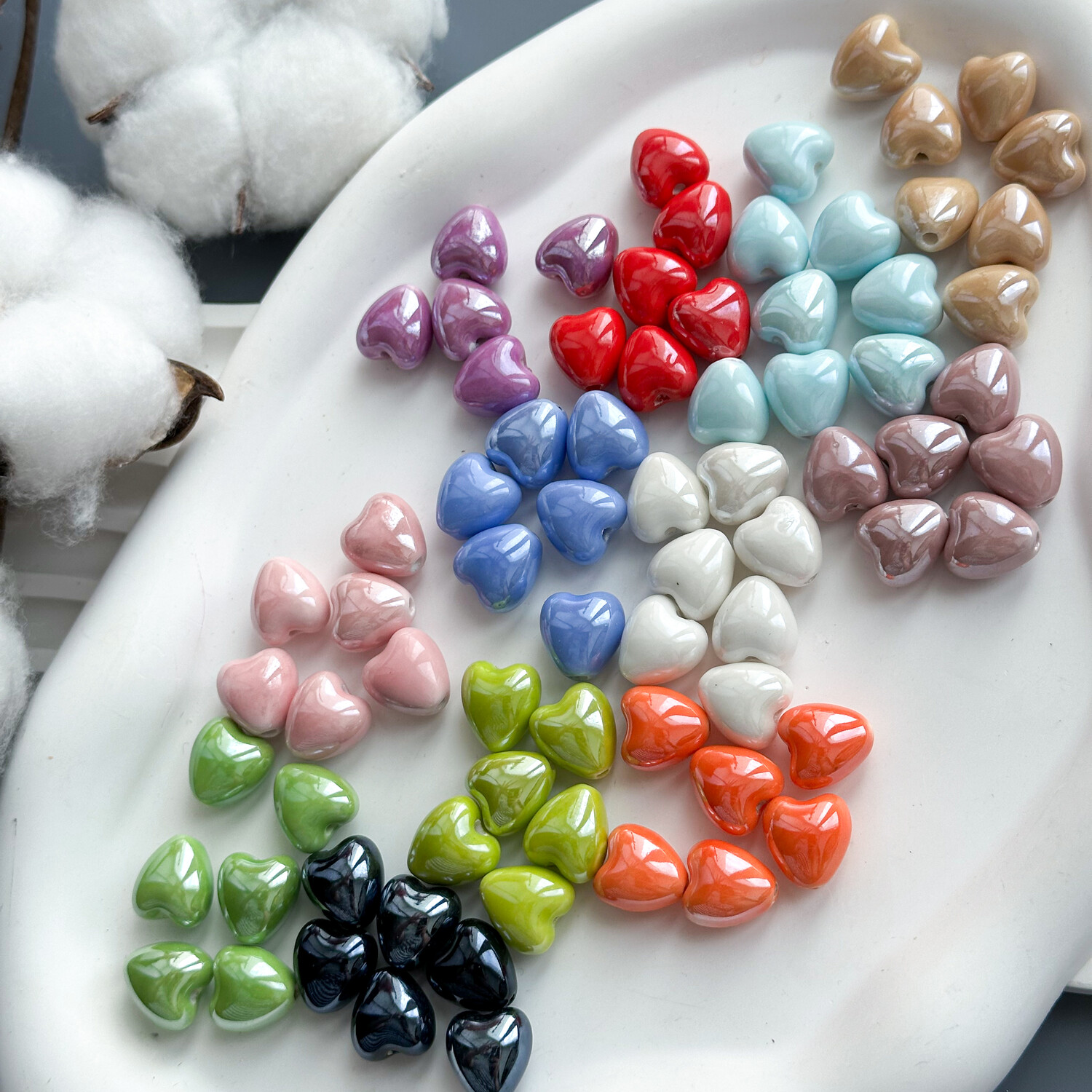 Бусины Сердце 12х13 мм керамика