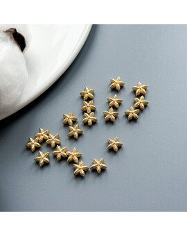 Разделительная бусина Звезда 8х8 мм позолота 14К, изображение 1