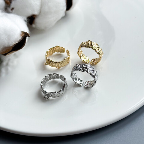 Кольцо-основа с петлёй фактурное 7 мм