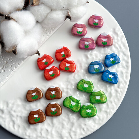 Бусина Юрта с эффектом золота 15х18 мм