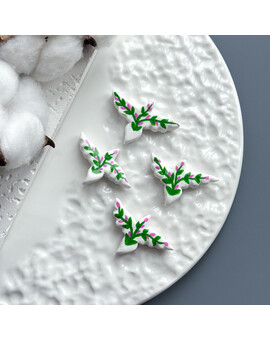 Бусина Птица с цветами 22х40 мм, изображение 1