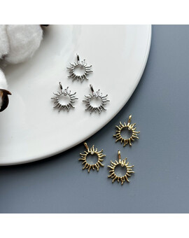 Подвеска Солнце с кристаллом 17х21 мм, изображение 1