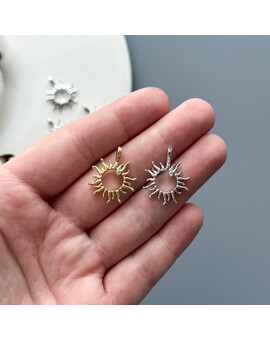 Подвеска Солнце с кристаллом 17х21 мм, изображение 2