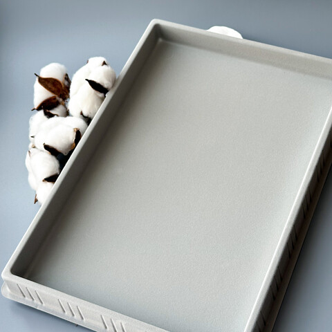 Лоток для хранения 36,5х26 см серый пластик/бархат