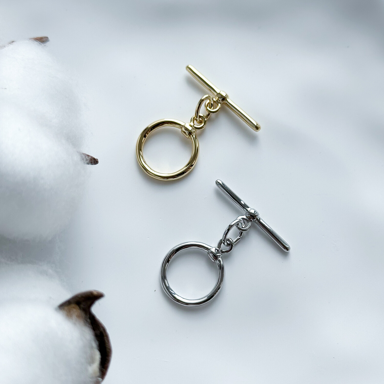 Замок-тогл Круглый 14 мм позолота 18К