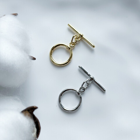 Замок-тогл Круглый 14 мм позолота 18К