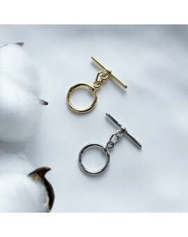 Замок-тогл Круглый 14 мм позолота 18К, изображение 1