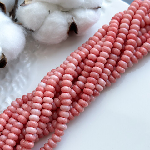 Бусины MIX плоские стекло 5х8 мм красный