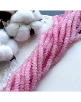 Бусины MIX плоские стекло 5х8 мм розовый полупрозрачный, изображение 1