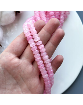 Бусины MIX плоские стекло 5х8 мм розовый полупрозрачный, изображение 2