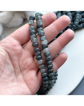 Бусины MIX плоские стекло 5х8 мм серый полупрозрачный, изображение 2