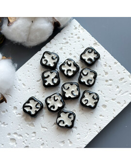 Бусина Этно ромбовидная керамика 16х18 мм чёрный, изображение 1