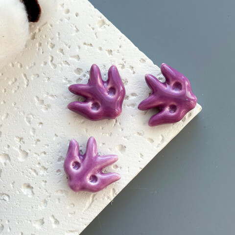 Бусина Этно керамика 26х30 мм фиолетовый