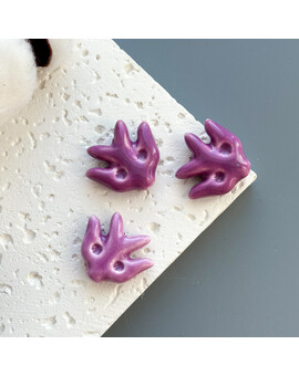 Бусина Этно керамика 26х30 мм фиолетовый, изображение 1