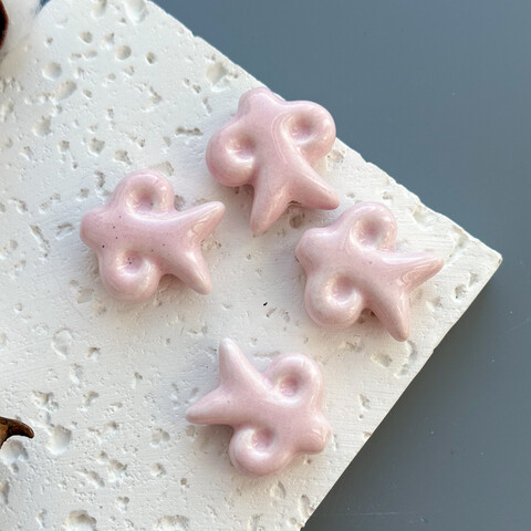 Бусина Этно керамика 23х24 мм розовый